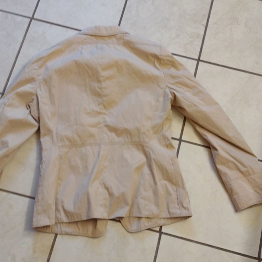 Rene Lezard cotton blend fitted blazer jacket cream color with buttons size 6 - Picture 6 of 10